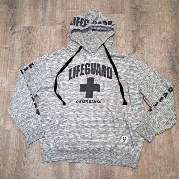 Lifeguard Outer Banks Adult Hooded Sweatshirt X Large Heathered Grey Official - Picture 1 of 9